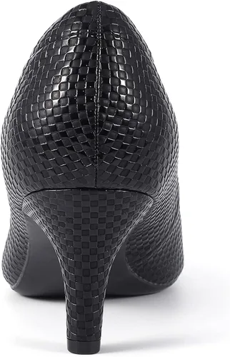 Vista 2 de SPR&JOY Zapatos de tacón bajo para mujer, zapatos de vestir con punta redonda cerrada, para el trabajo, oficina, boda, fiesta, graduación, 2 pulgadas