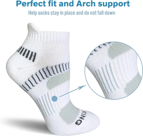 Vista 5 de BERING Calcetines deportivos para correr al tobillo para mujer (6 pares)