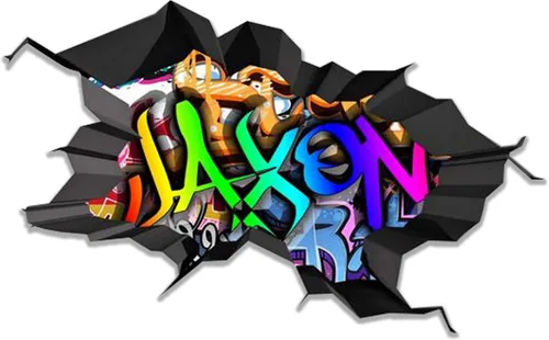 Vista 30 de Calcomanía de pared con nombre personalizado, graffiti 3D Arte personalizado vinilo decorativo adhesivo Removible Despegar y pegar Borde