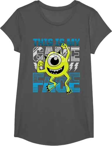 Vista 40 de Disney Pixar Monsters Inc. Mike Wazowski Game Face Camiseta Negro