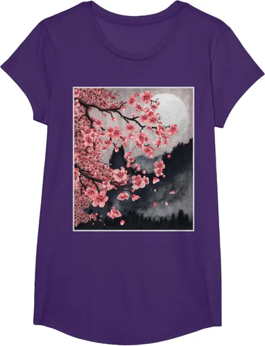 Vista 17 de Sakura - Camiseta japonesa de cerezo en flor japonesa, Negro, S