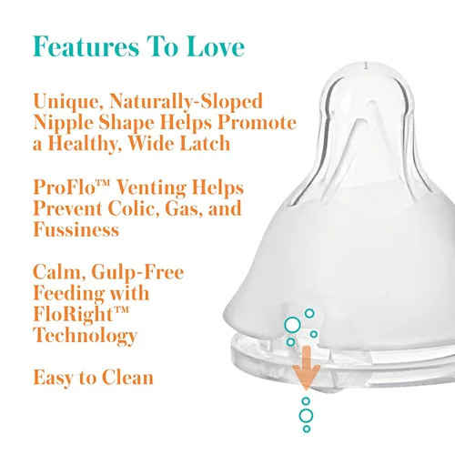 Vista 3 de Evenflo Balance Plus - Tetinas de cuello estándar (1.5 pulgadas) para uso solo con botellas de cuello estándar Evenflo Balance Plus, flujo rápido