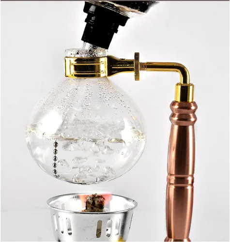 Vista 6 de JITEM Cafetera Syphon Cafetera de estilo japonés al vacío de vidrio sifón percoladores 3-5 tazas de vidrio de mesa de sifón cafetera para café o té