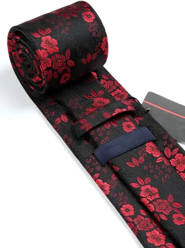 Vista 151 de Corbatas florales tejidas clásicas para hombre, corbata cuadrada de bolsillo, corbatas formales para hombres, boda con pañuelo