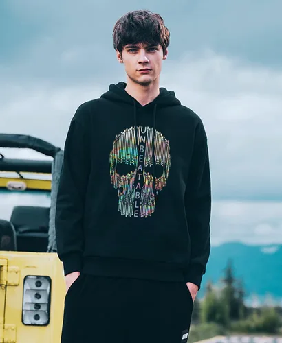 Vista 6 de Sudadera con capucha para hombre con diseño gráfico que cambia