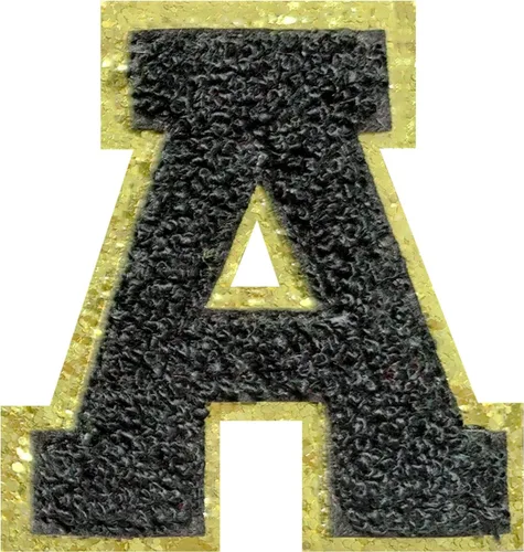 Vista 83 de 4 parches de letras de felpilla negra, parches de letras termo-adhesivas de 2.2", parches de letras de felpilla para ropa (S)