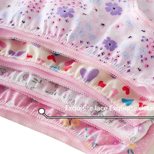 Vista 7 de Ropa interior de algodón transpirable para bebés y niñas, ropa interior suave surtida, paquete de 6