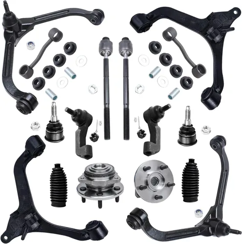 Vista 128 de Detroit Axle - Kit de suspensión delantera 4WD para Nissan Frontier Pathfinder Xterra, 2 cubos de rodamientos de ruedas, 2 brazos de control