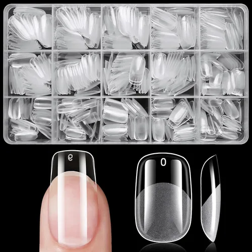 Vista 14 de 420 puntas de uñas cuadradas medianas transparentes uñas de gel