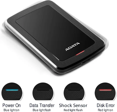 Vista 7 de ADATA Disco Duro - 2 TB - Externo (Portátil) - USB 3.1-256-bit AES - Negro