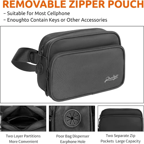 Vista 2 de Bolsa de adiestramiento para perros Runlight, bolsa de cintura para perros, bolsa para caminar con bolsas para desechos, bolsa para golosinas