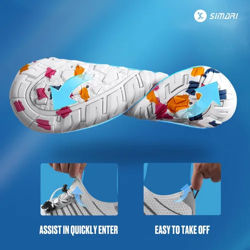 Vista 2 de Simari Zapatos de agua para mujer, hombre, natación, playa, piscina, deportes acuáticos, secado rápido, estilo descalzo, buceo, surf y caminar