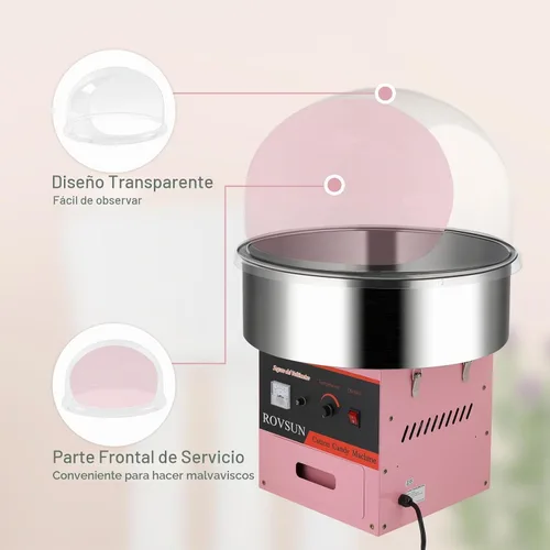 Vista 4 de ROVSUN Cubierta de algodón acrílico para máquina de azúcar de 21 pulgadas, escudo de burbujas para máquina comercial de hilo dental transparente