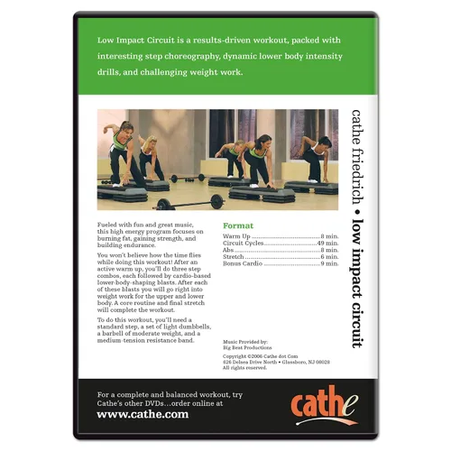 Vista 2 de Cathe Friedrichs Low Impact Circuit Step Aerobics Workout DVD For Women - Use This Cardio Step DVD For Weight Loss Fat Burning and Aerobic