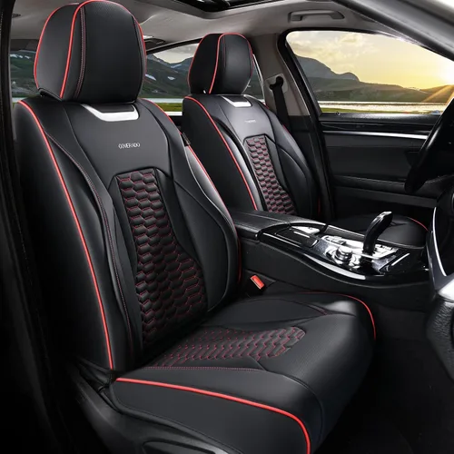 Vista 14 de Coverado - Fundas de asiento delantero de coche, fundas de asiento de cuero de lujo para automóviles, fundas de asiento de automóvil protectoras