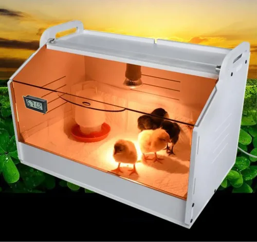 Vista 6 de Caja caliente inteligente para criadores, 10-30 pollitos y animales pequeños, incubadora manual, calentador de gallinero, jaula de criador