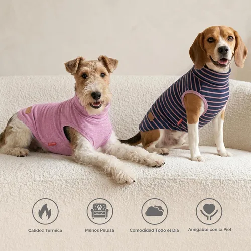 Vista 2 de KYEESE Paquete de 2 suéteres para perro, abrigo para mascotas, cuello alto, ropa elástica para perros, suéteres súper suaves para perros pequeños 1#