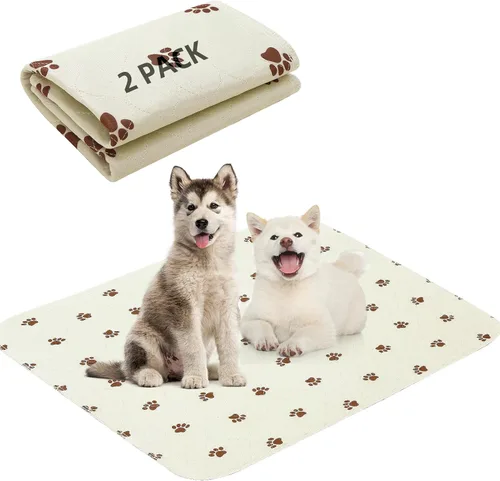 Vista 11 de PUPTECK Almohadillas lavables para orina para perros – Almohadillas impermeables reutilizables de entrenamiento para cachorros – Tapete de parto