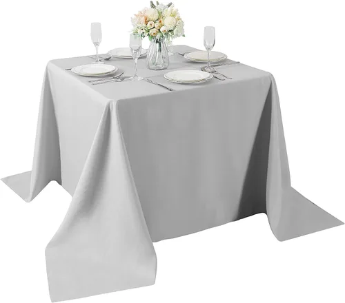 Vista 86 de Mantel rectangular de tela de poliéster lavable de 60 x 120 pulgadas, para decoración de bodas, fiestas, comedores, banquetes