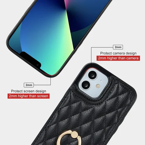Vista 8 de Folosu Funda compatible con iPhone 12 iPhone 12 Pro con soporte para tarjetas, rotación de 360°, soporte de anillo de dedo con función atril