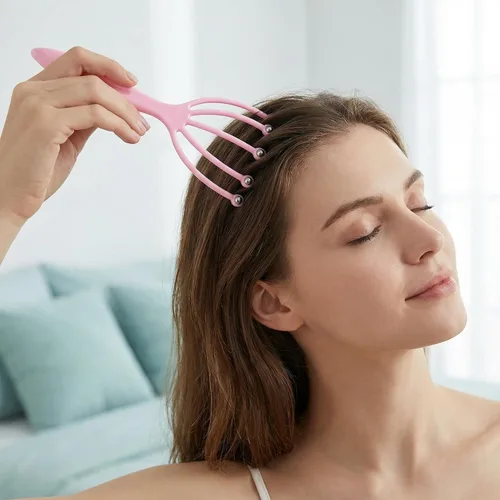 Vista 7 de Paquete de 2 masajeadores de cabeza para el crecimiento del cabello, masajeador de mano estimulante del cuero cabelludo para relajación profunda
