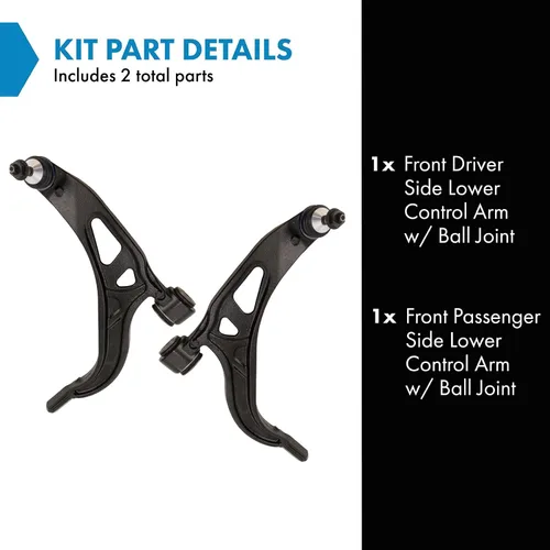 Vista 18 de Conjunto de Brazo de Control Inferior Delantero y Junta Esférica TRQ para Lado del Conductor y del Pasajero 2 Piezas Compatible con Ford Mustang GT