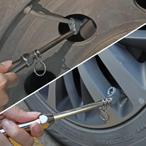 Vista 4 de Indicador de presión de neumáticos de servicio dual resistente de la extensión, manómetro auto durable del servicio