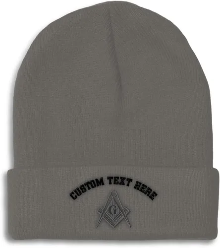 Vista 20 de Speedy Pros Gorros para hombres Mason Gray Thread Bordado Construcción Sombreros de invierno para mujeres Gorra de cráneo acrílico 1 tamaño Solo