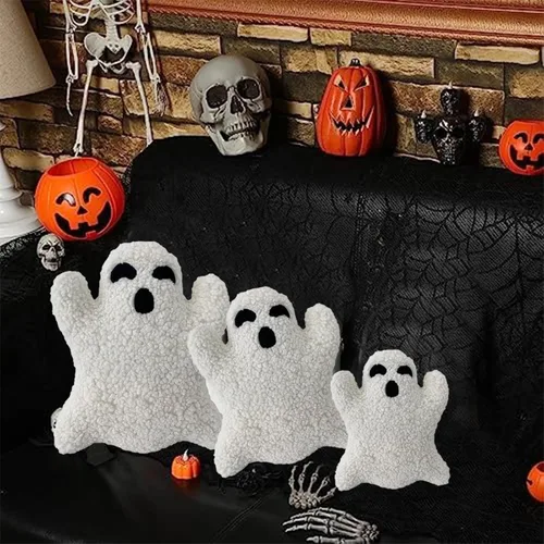 Vista 8 de Bonita almohada de fantasma, almohada de felpa con forma de fantasma, almohadas decorativas de Halloween, almohada de fantasma de Halloween, animal