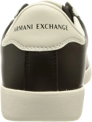 Vista 3 de AX ARMANI EXCHANGE Zapatos deportivos de cuero con logotipo para hombre, Blanco