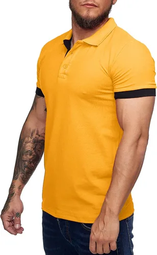 Vista 3 de Zuoyouzi Mens Short Sleeve Casual Slim Fit Polo Shirts Basic Designed Classic Cut Cotton Shirts