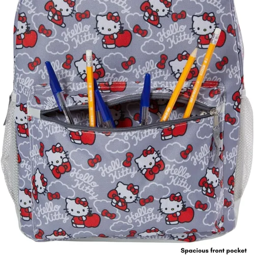 Vista 6 de Fast Forward Mochila Hello Kitty para niñas, 16 pulgadas, rojo y gris