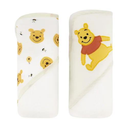 Vista 11 de Disney Cudlie - Paquete de 2 toallas con capucha enrolladas/cardadas con estampado de Mickey Mouse para bebé niño