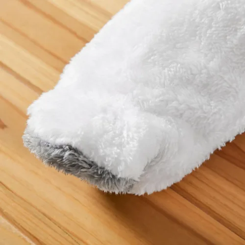 Vista 5 de Mameluco unisex de forro polar para bebé con capucha y pies para invierno para exteriores 0-18 meses