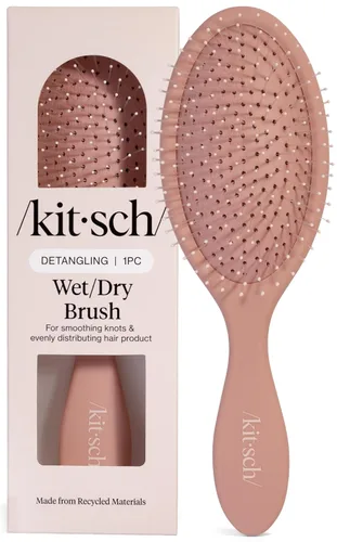 Vista 10 de Kitsch Cepillo desenredante para cabello húmedo y seco, cepillo flexible para mujeres, hombres y niños, cepillo desenredante para cabello rizado
