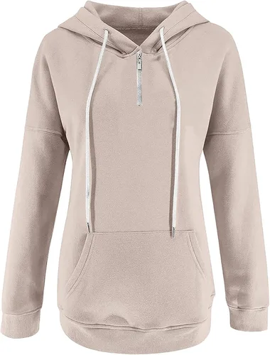 Vista 5 de SNKSDGM Sudadera con capucha y capucha de manga larga con cremallera para mujer estilo casual con cuerdas