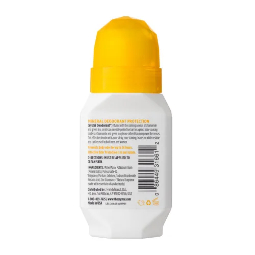 Vista 5 de Crystal- Desodorante mineral Roll-On manzanilla y té verde, paquete de de 12