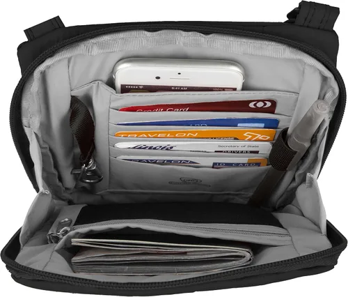 Vista 4 de Travelon Anti-Theft Classic Light Mini Crossbody Bag, Black, One