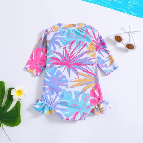 Vista 37 de MERSARIPHY Traje de baño de una pieza para niña pequeña, traje de baño de manga larga, traje de baño para niñas