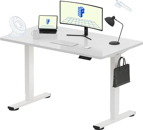 Vista 43 de FLEXISPOT EN1 - Escritorio de pie de una pieza, 40"x24" de escritorio sin costuras, eléctrico, altura ajustable para oficina en casa, salas de Negro