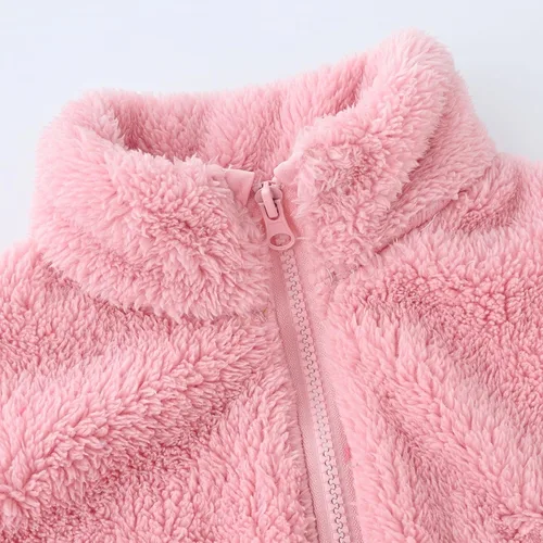 Vista 6 de Cafuvv Cárdigan ligero otoño bebé chalecos de Color sólido abrigo polar de felpa chaqueta cárdigan cálido sin mangas niños, Uc1-rosa, Mochilas Sling