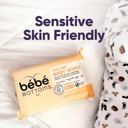 Vista 3 de Bébé Bottoms - Paño facial hipoalergénico y toallitas para bebé, sin fragancia ni parabenos, agradable para la piel sensible, esenciales de viaje