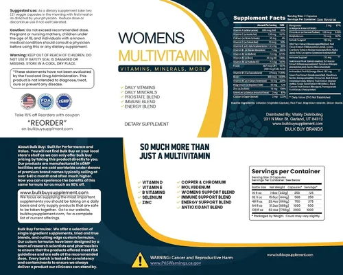 Vista 6 de Multivitamin & Women's Health Blend – Tina de 250 CT – Proporciona una porción diaria de vitaminas, minerales, salud de la mujer, antioxidantes