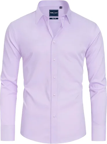 Vista 8 de Alimens & Gentle Camisas de vestir con escudo antimanchas para hombre vino borgoña