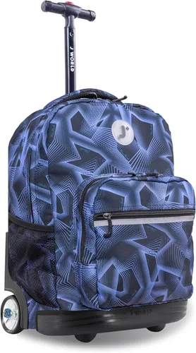 Vista 47 de J World Sunrise Kids - Mochila con ruedas para niñas y niños. Mochila con ruedas para la escuela, Aurora, 18 pulg