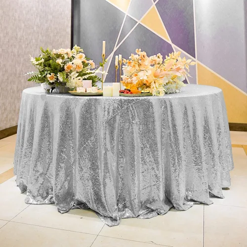 Vista 38 de Mantel de lentejuelas de 60 x 102 pulgadas, azul bebé, para boda, fiesta, despedida de soltera, rectangular