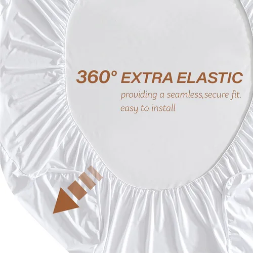 Vista 3 de MLILY Protector de colchón tamaño King, funda de colchón impermeable de enfriamiento suave, transpirable, lavable a máquina, equipada con varios