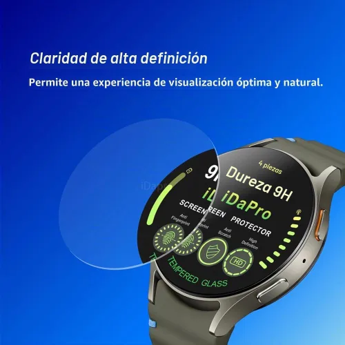 Vista 9 de iDaPro Protector de pantalla para Samsung Galaxy Watch 4 Classic de 1.654 pulgadas. 【1.654 pulgadas es tamaño de la esfera, no es protector