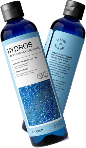 Vista 7 de Synchro - Gotas de minerales con electrolitos Hydros Trace, gotas de agua rica en minerales para agua con electrolitos, gotas de electrolitos