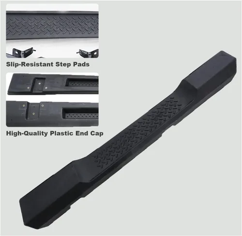 Vista 3 de Estribos compatibles con Jeep Wrangler JK Unlimited 2007-2018 de 2 puertas, barras Nerf con escalón lateral negro